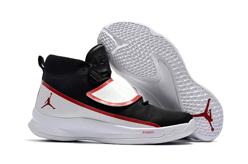 Jordan SuperFly V Black Red White Shoes - Click Image to Close