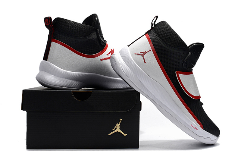Jordan SuperFly V Black Red White Shoes - Click Image to Close
