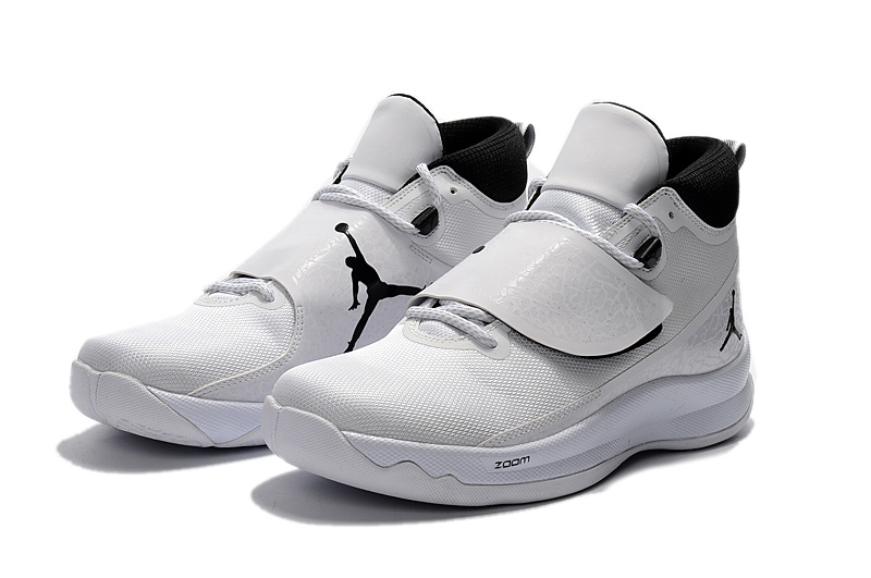 Jordan SuperFly V White Black Shoes - Click Image to Close