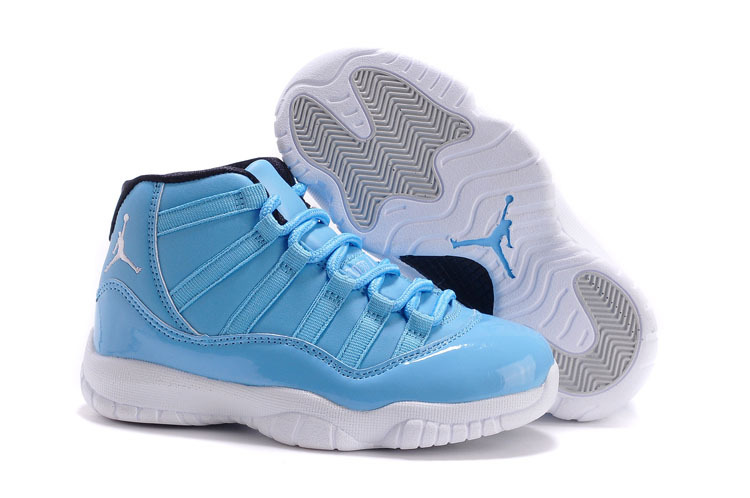 white and baby blue 11s