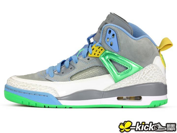 green and blue jordans