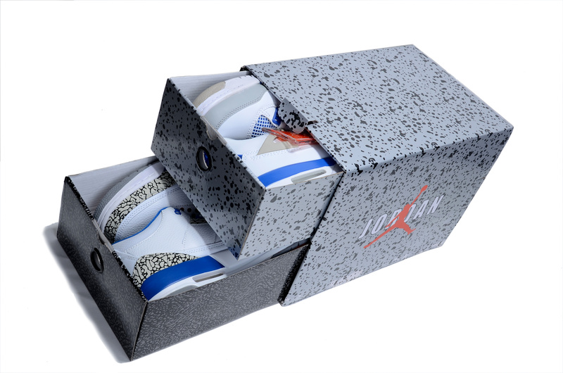Limited Combine White Blue Air Jordan 3&4 Shoes
