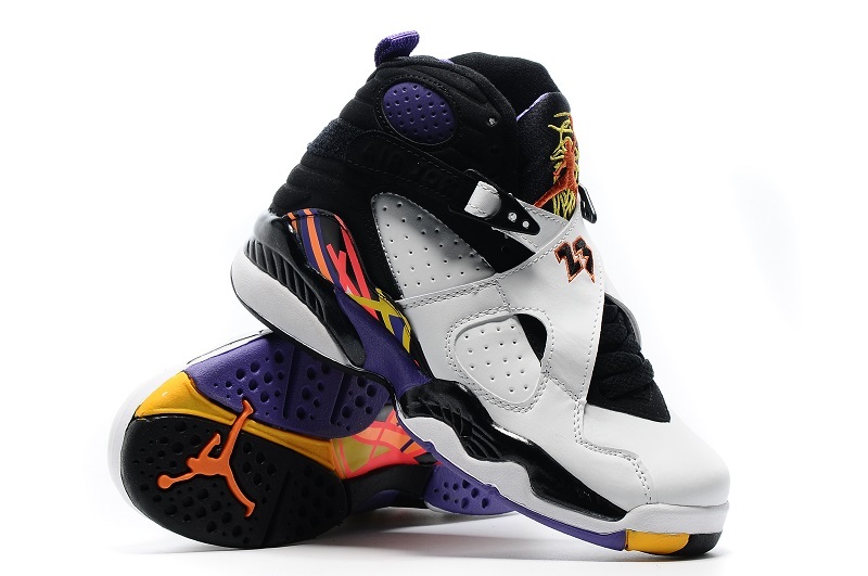 2016 Air Jordan 8 Retro White Black Yellow Shoes