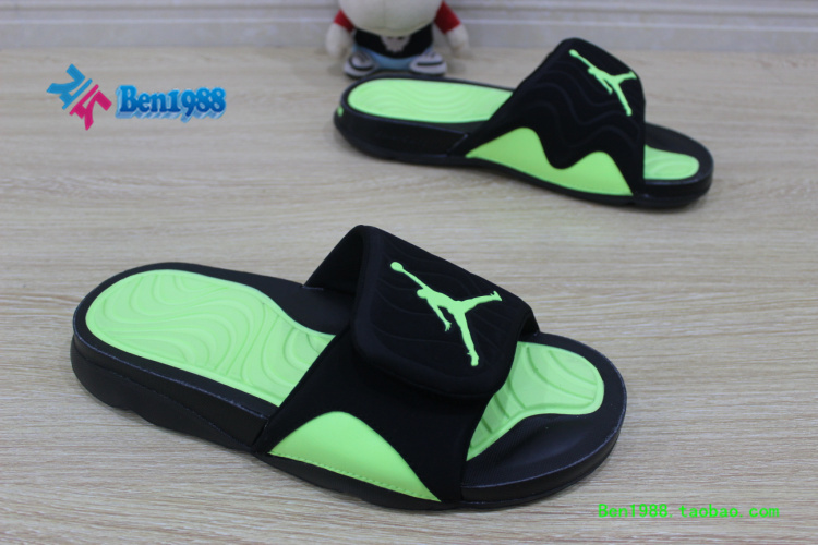 Men Jordan Hydro 5 Slide Sandals Black Green