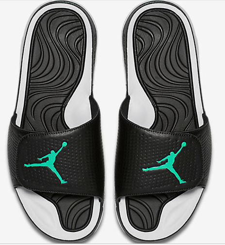Men Jordan Hydro 5 Slide Sandals Black White Blue