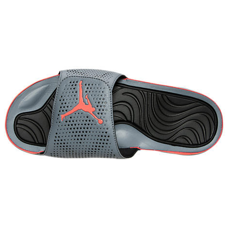 Men Jordan Hydro 5 Slide Sandals Grey Black Orange - Click Image to Close