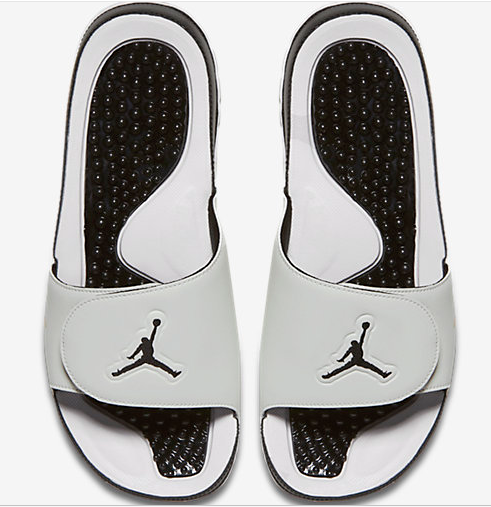 Men Jordan Hydro 5 Slide Sandals White Black Gold - Click Image to Close