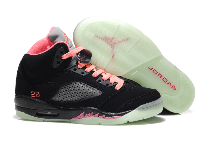 Midnight Air Jordan 5 Black Pink For Women