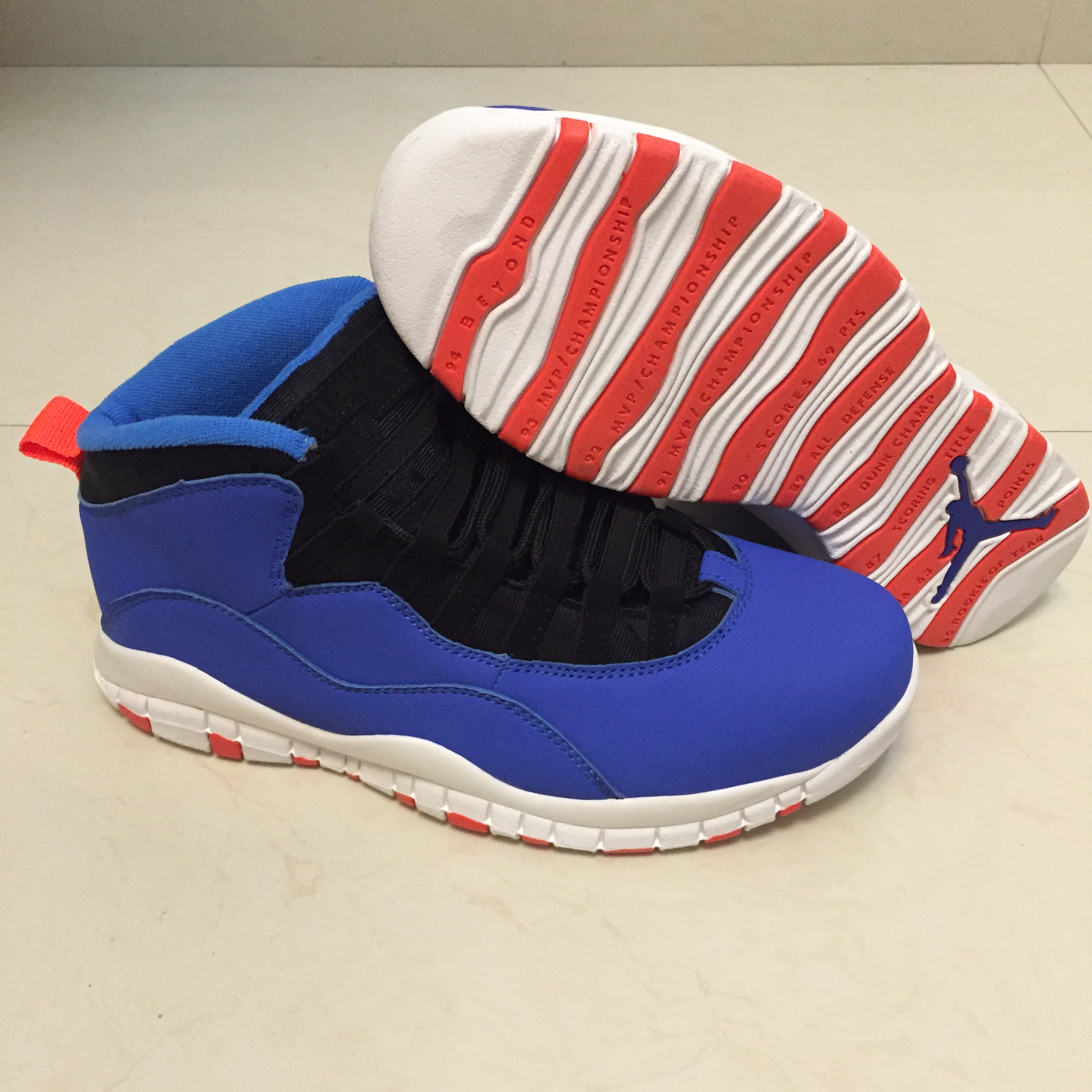 new blue and red jordans