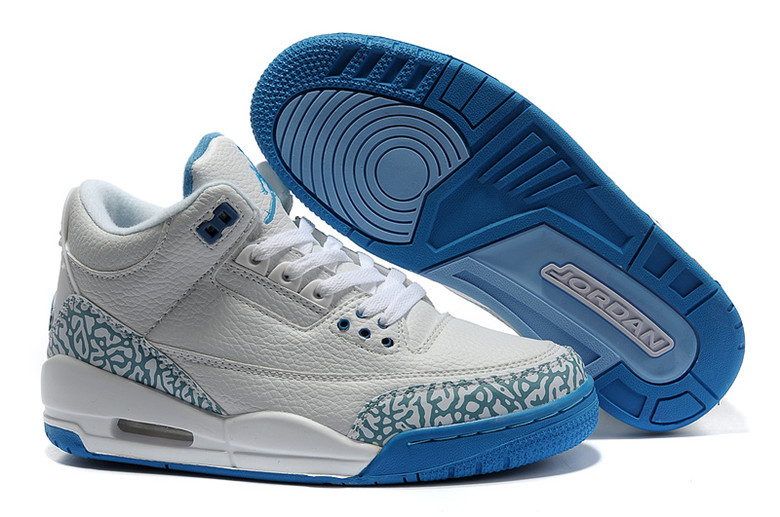 New 2015 Air Jordan 3 Retro Grey Blue Shoes