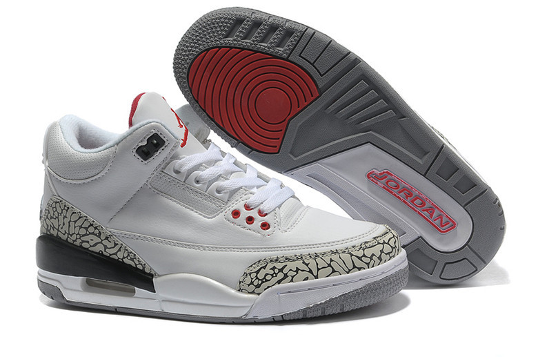 New 2015 Air Jordan 3 Retro White Cement Grey Black Shoes - Click Image to Close