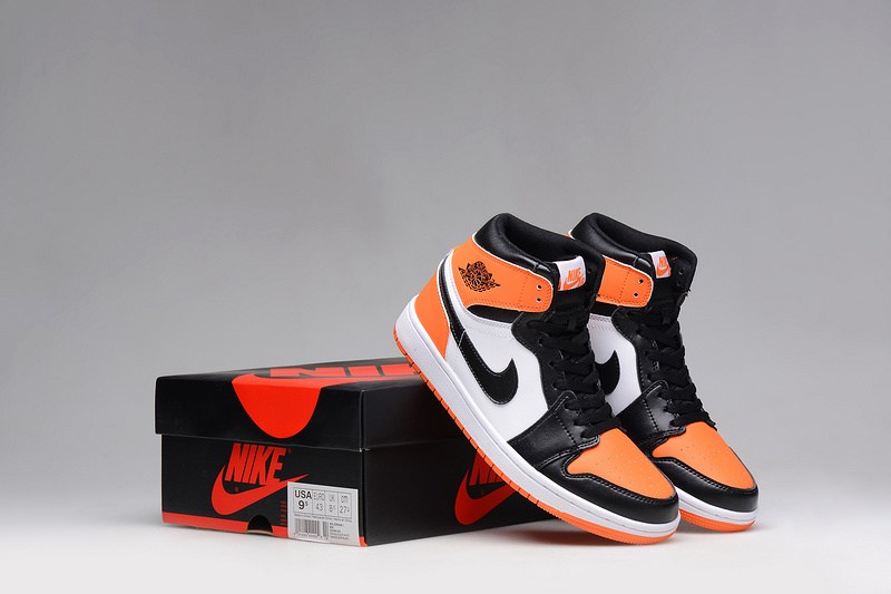 New Original 2015 Air Jordan 1 Dun Black Orange White Shoes