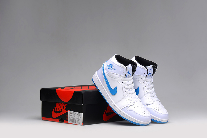 New Original 2015 Air Jordan 1 White Blue Shoes - Click Image to Close