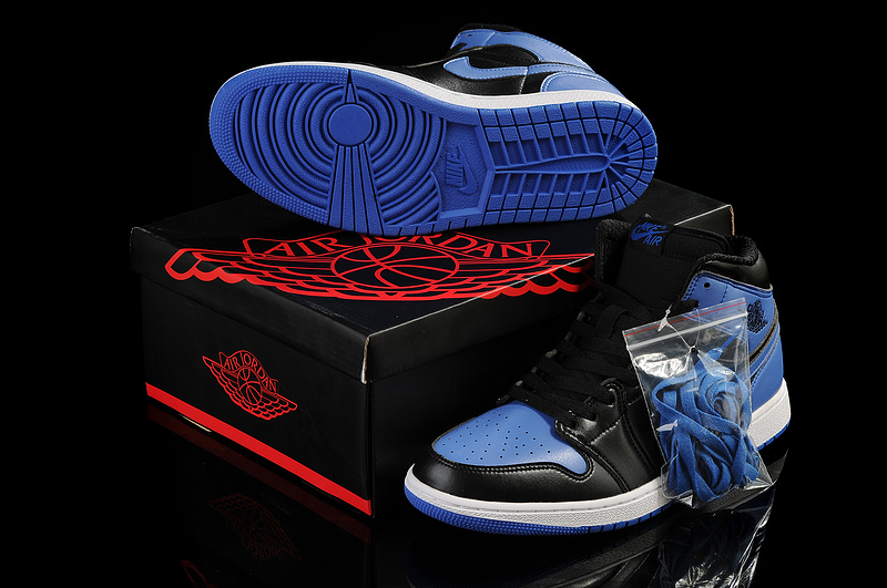 New Arrival Jordan 1 Black Blue Shoes - Click Image to Close