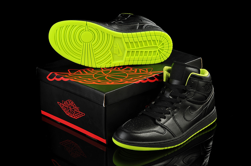 New Arrival Jordan 1 Black Green Shoes - Click Image to Close