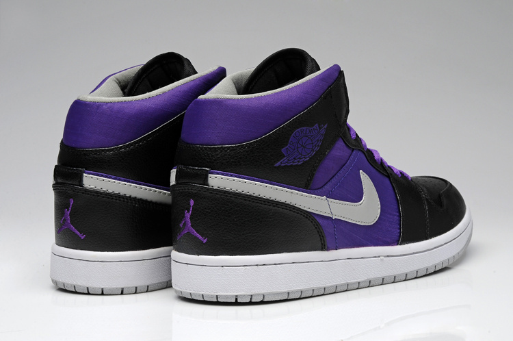 New Arrival Jordan 1 Black Purple White Shoes