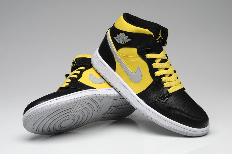 New Arrival Jordan 1 Black Yellow White Shoes - Click Image to Close