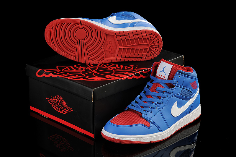 New Arrival Jordan 1 Blue Red White Shoes