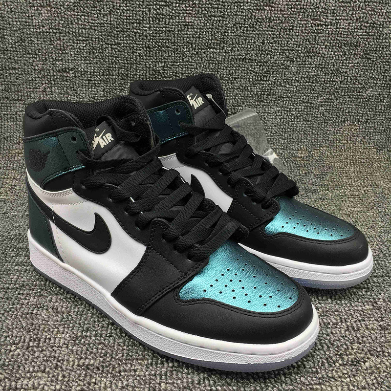 New Air Jordan 1 Chameleon Black Blue White Shoes