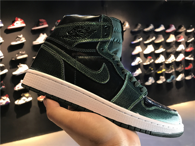 New Air Jordan 1 Green Patent Leather Shoes - Click Image to Close