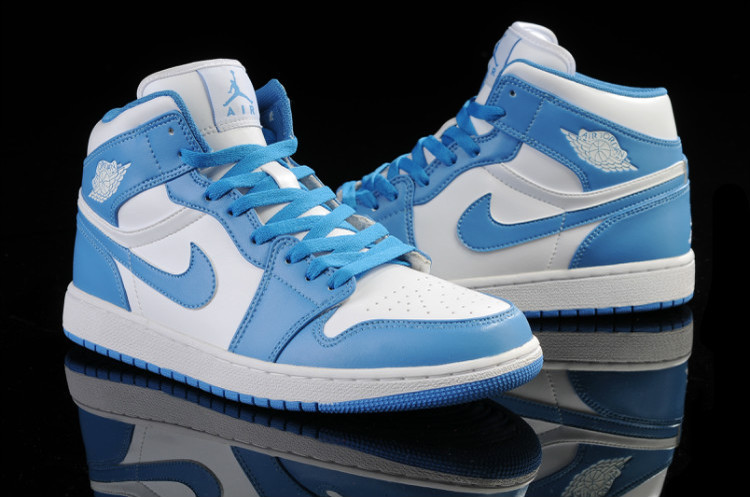 New Air Jordan 1 Light Blue White Shoes