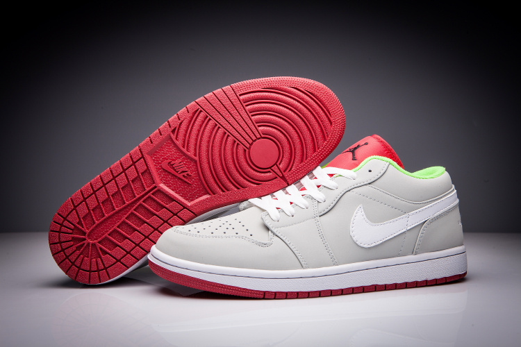 New Air Jordan 1 Low Hare Grey White Red Shoes