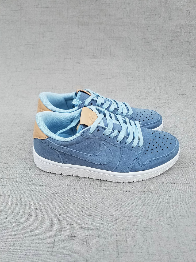 New Air Jordan 1 Low Ice Blue Brown Shoes - Click Image to Close