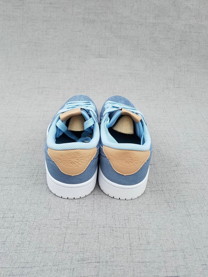 New Air Jordan 1 Low Ice Blue Brown Shoes - Click Image to Close