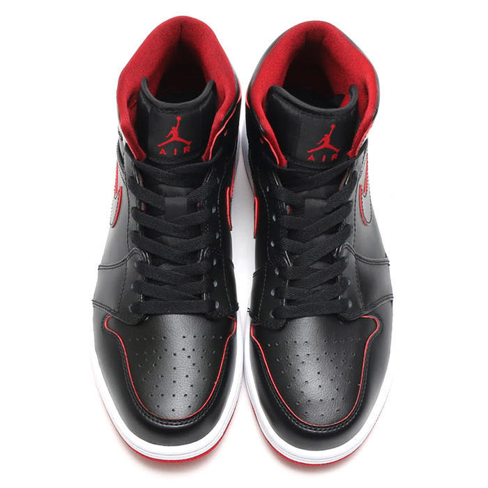 New Air Jordan 1 Mid Black Red Shoes