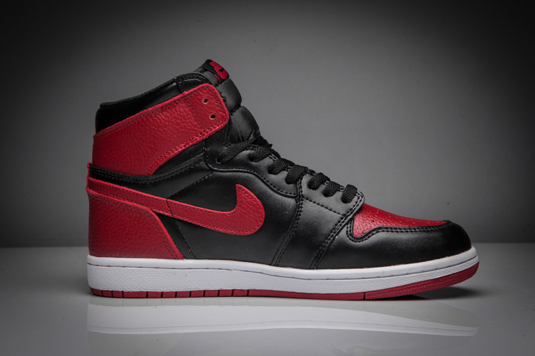 New Air Jordan 1 Red Black White Swoosh Shoes - Click Image to Close
