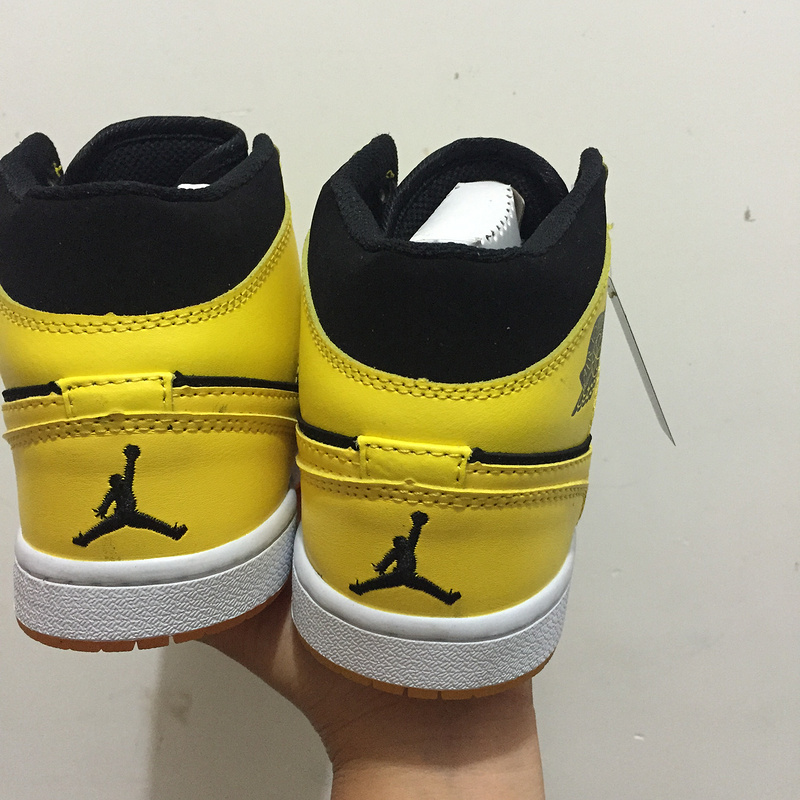 New Air Jordan 1 Retro Black Yellow Shoes - Click Image to Close