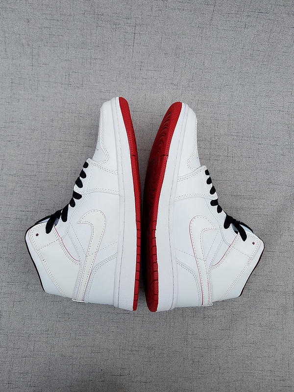 New Air Jordan 1 Retro MID White Black Red Shoes