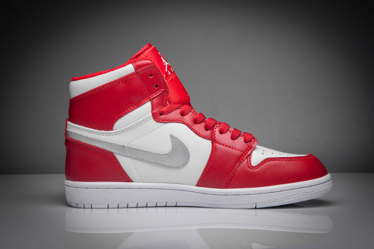 New Air Jordan 1 Retro Silver Red White Shoes