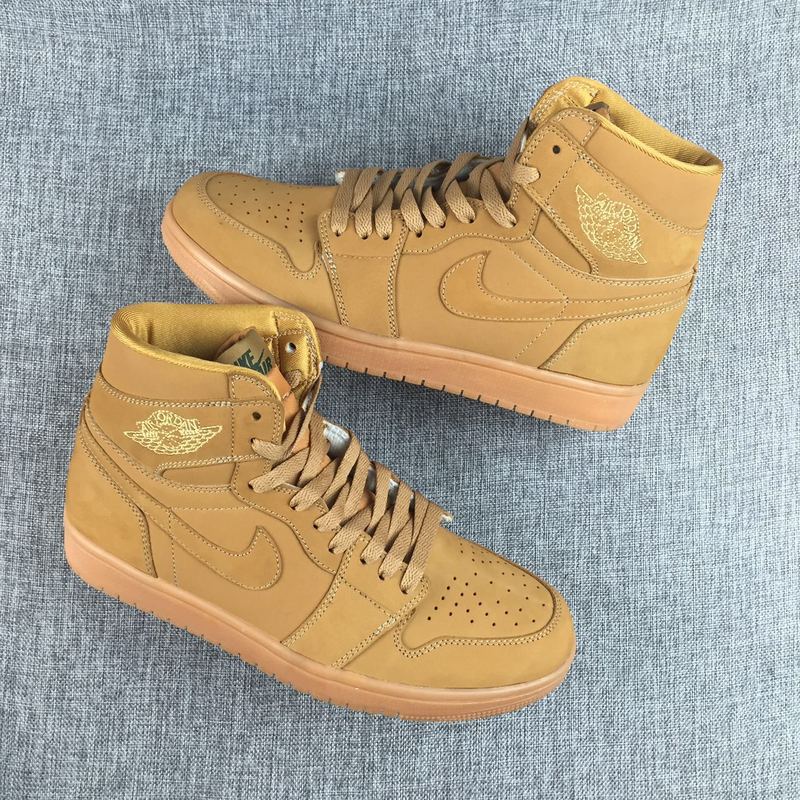 New Air Jordan 1 Retro Wheat Yellow Shoes