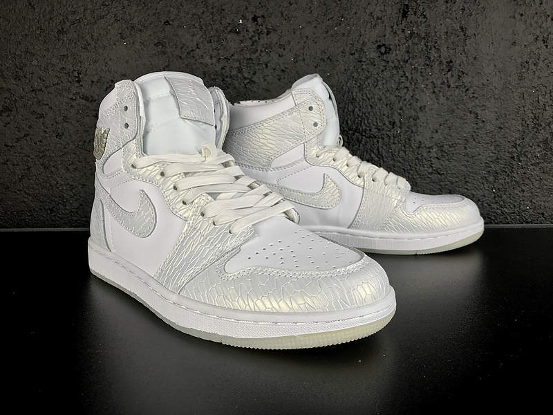 New Air Jordan 1 Retro White Silver Shoes