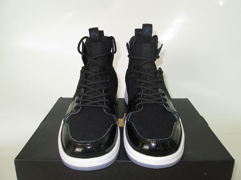 New Air Jordan 1 Slam Dunk Knitted Socks Shoes All Black - Click Image to Close