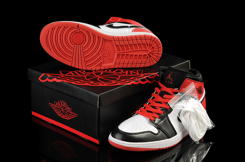 New Air Jordan 1 White Black Red Shoes - Click Image to Close