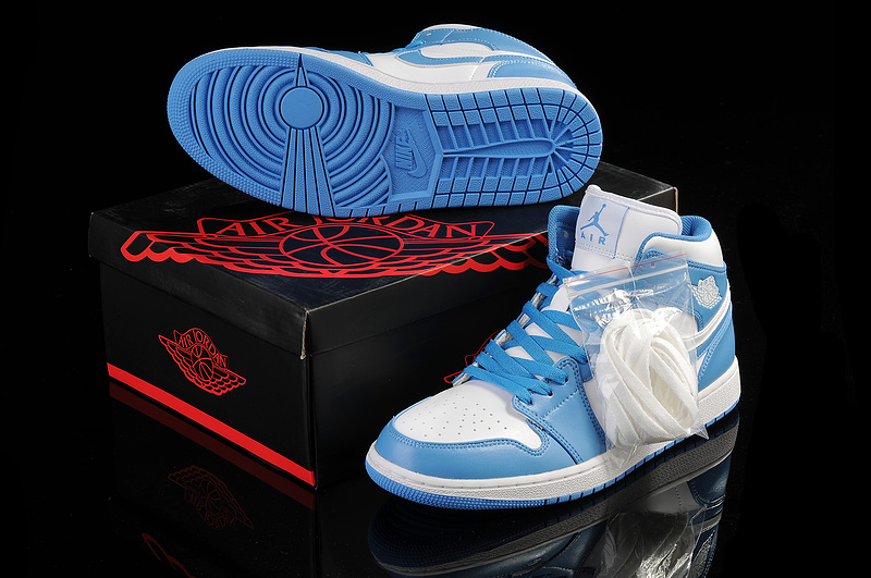 New Air Jordan 1 White Light Blue Shoes