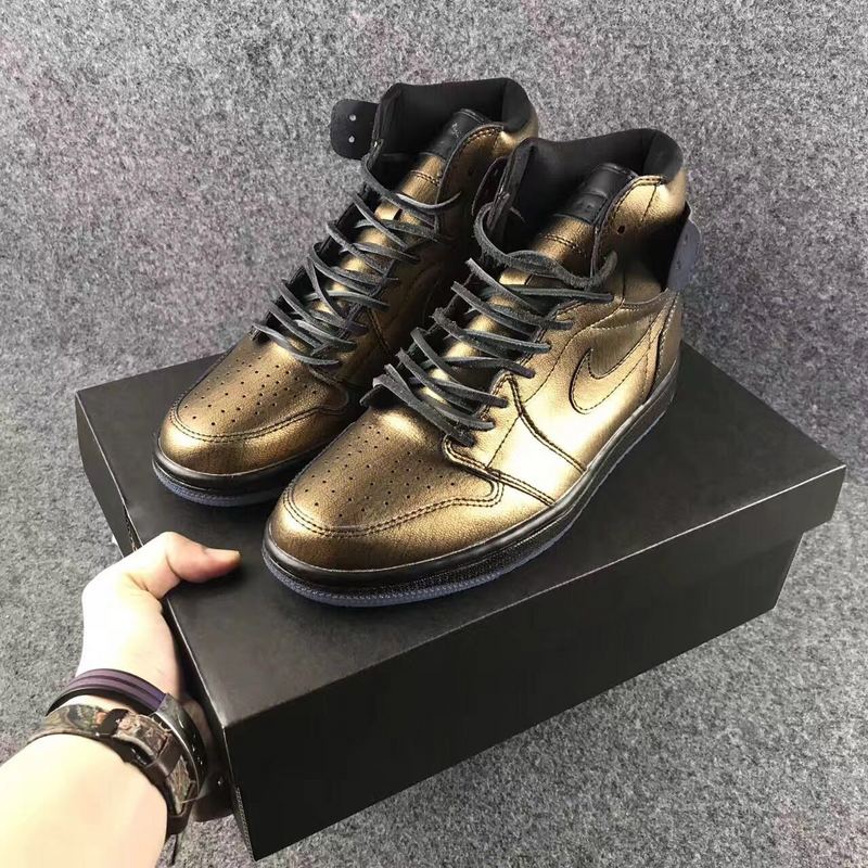 New Air Jordan 1 Wings Gold Shoes - Click Image to Close