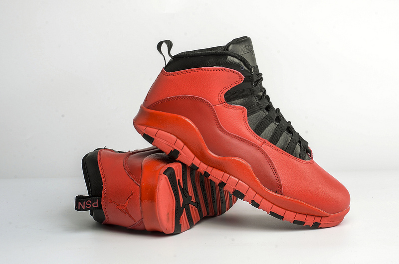 New Air Jordan 10 Hot Red Black Shoes - Click Image to Close