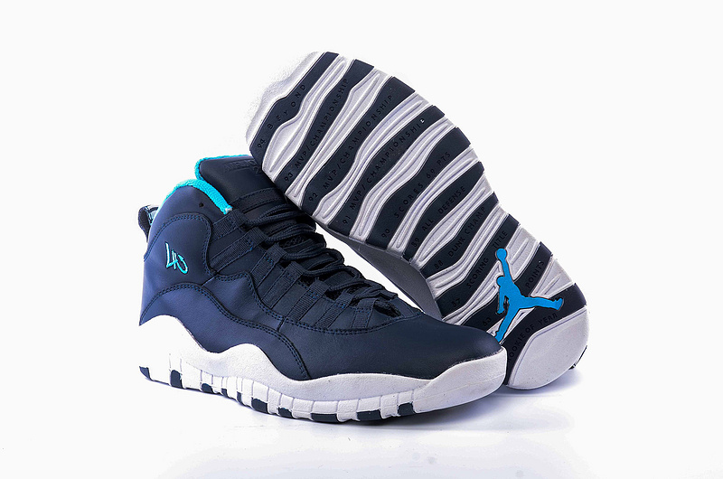 New Air Jordan 10 Retro Deep Blue White Shoes