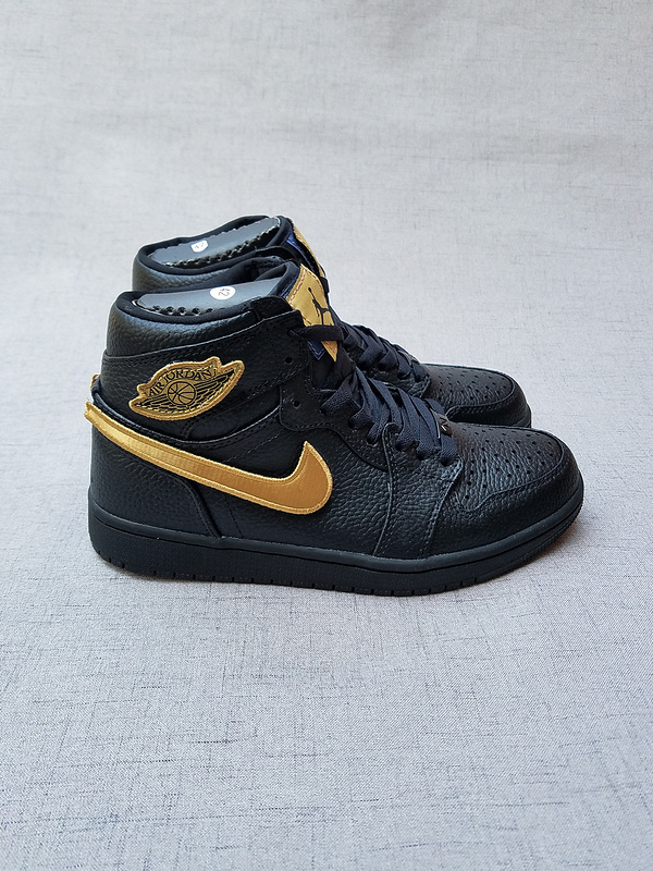 New Air Jordan 1 BHM Magic Buckle Black Gold Shoes