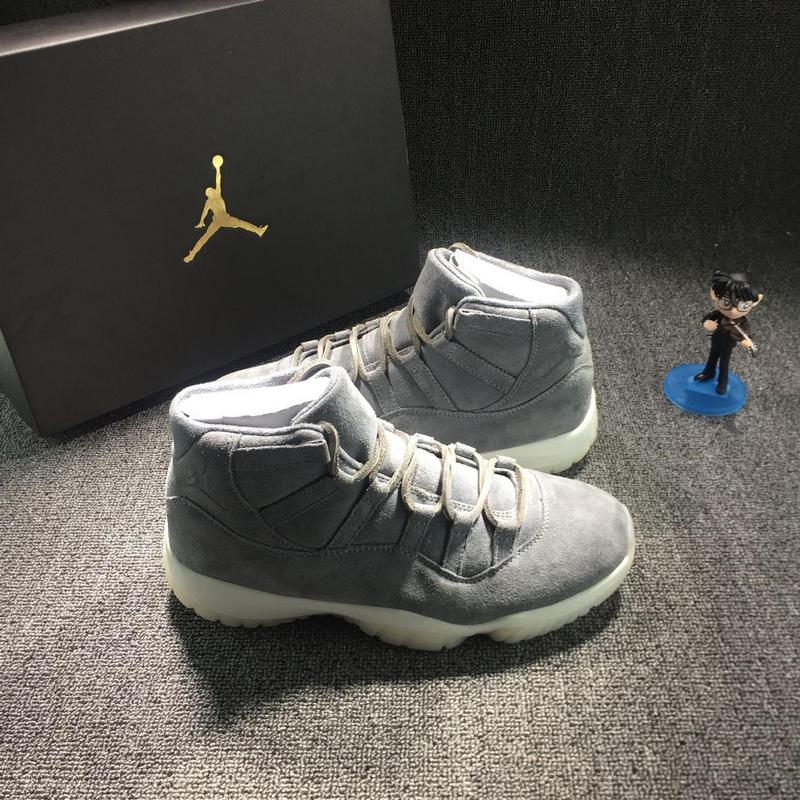 New Air Jordan 11 Cool Grey Suede Shoes - Click Image to Close