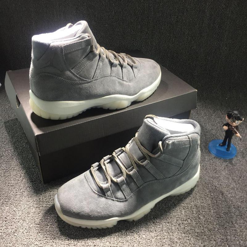 New Air Jordan 11 Cool Grey Suede Shoes - Click Image to Close