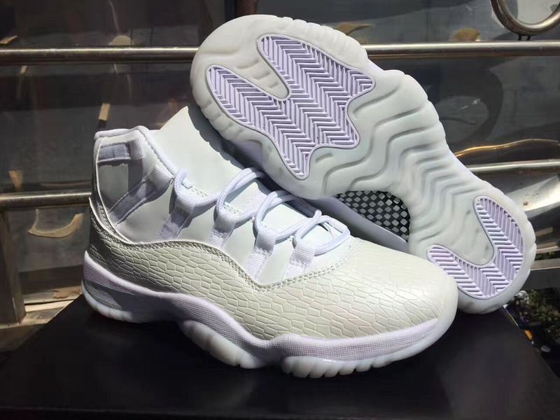 New Air Jordan 11 High All White Shoes - Click Image to Close