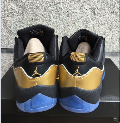 New Air Jordan 11 Low Black Gold Blue Sole Shoes