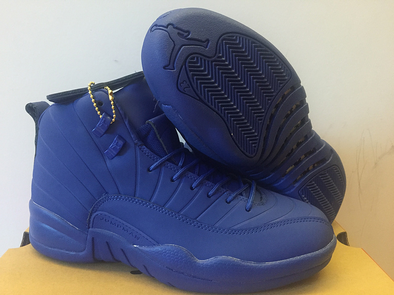 New Air Jordan 12 PNSY All Blue Shoes - Click Image to Close