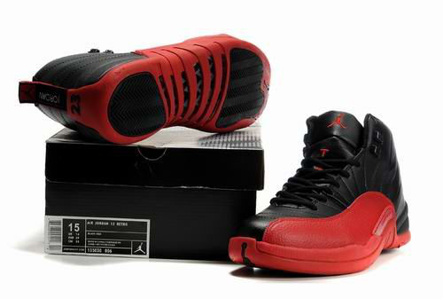 Latest Air Jordan 12 Black Red - Click Image to Close