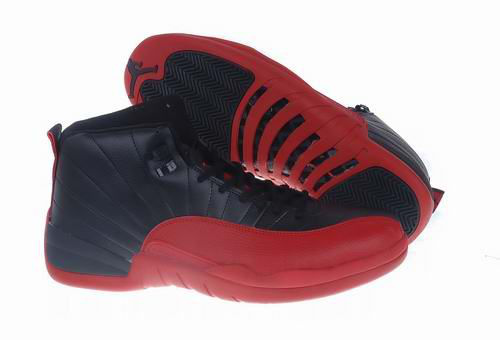 Latest Air Jordan 12 Black Red - Click Image to Close