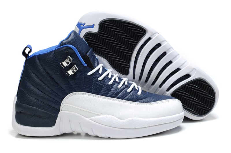 Latest Air Jordan 12 Blue White - Click Image to Close